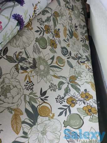 Бежевая итальянская скатерть с тефлоновым покрытием с гранатами, фотография 5