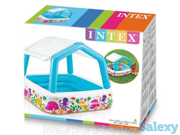 Детский надувной бассейн с навесом 157х157х122 см, Intex 57470, фотография 5