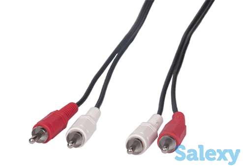 Акустический кабель ritmix rcc-075 2xrca (m-m), ccs, 1.5м. черный, фотография 1