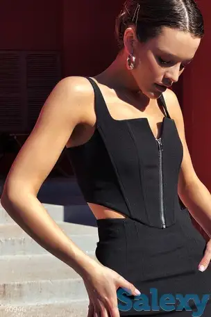 Черный топ gepur на косточках, фотография 1