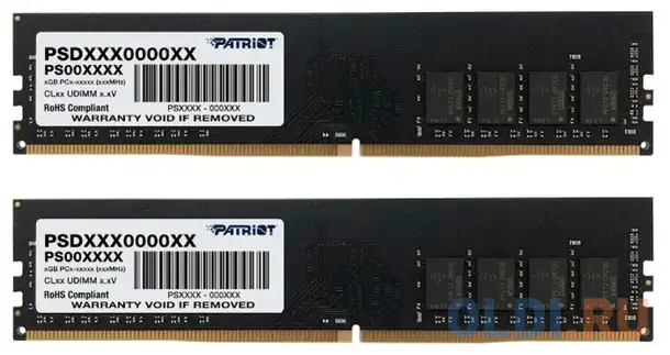 Оперативная память для компьютера patriot psd464g3200k dimm 64gb ddr4 3200mhz, фотография 1