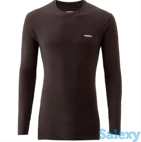 Термокофта goldwin men base layer crew black, фотография 1