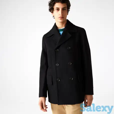 Мужское двубортное полупальто lacoste из шерсти, фотография 1