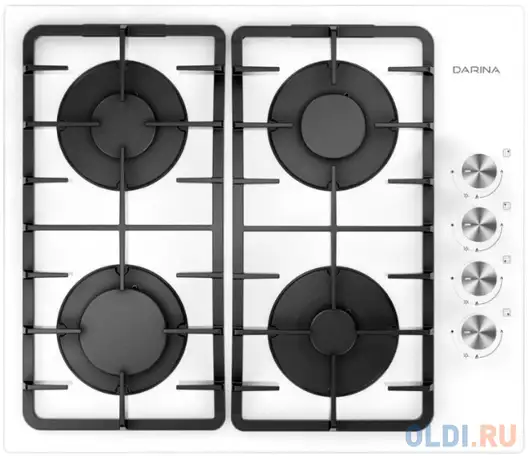 Варочная панель газовая дарина 1t1 bgc 341 12 w белый, фотография 1