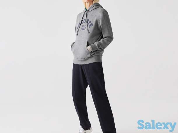 Женская флисовая худи lacoste свободного кроя с принтом, фотография 3