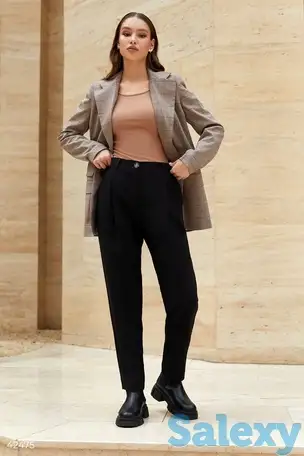 Брюки черные с защипами, фотография 1