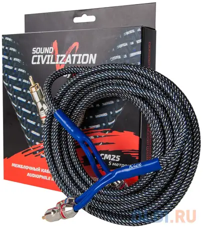Акустический кабель kicx rca scm25 5м, фотография 1