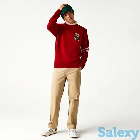 Мужской свитер lacoste с круглым вырезом и вымпелами l badge из, фотография 1