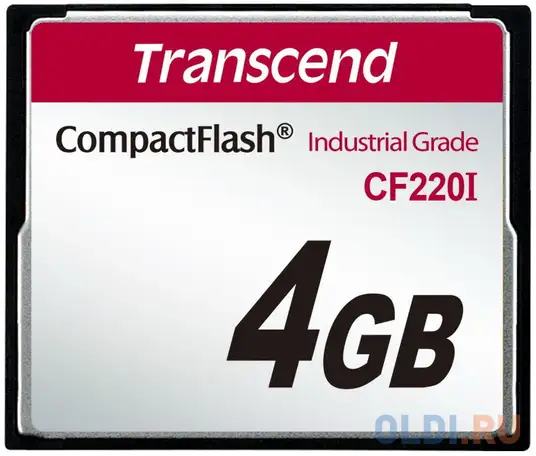 Промышленная карта памяти compactflash transcend 220i, 4 гб slc, темп. режим, фотография 1