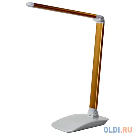 Светильник настольный sonnen ph-3607, на подставке, светодиодный, 9 вт, алюминий, белый/золотистый,, фотография 1