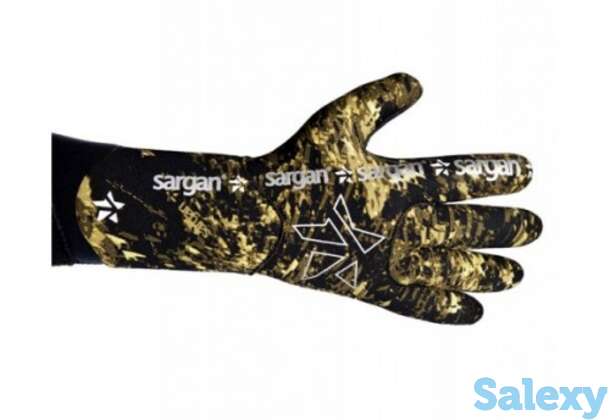 Перчатки для подводной охоты неопреновые sargan калан камо rd2.0  4.5мм, фотография 1