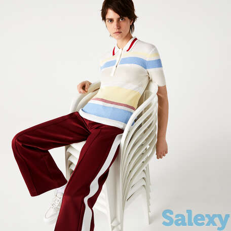 Женская кофта lacoste в полоску из смеси хлопка и вискозы, фотография 1