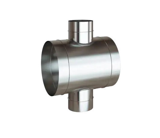 Крестовина воздуховода Размер: 250; 315; 200..., Толщина: 0,5; 1,5 мм, Материал: нержавеющая сталь; полипропилен, фотография 1