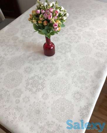 ШШикарная испанская скатерть с серебряным люрексом и тефлоновым покрытием, фотография 4