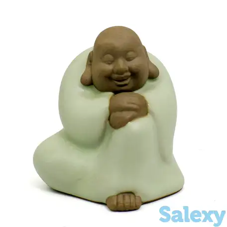 Чайная фигурка из глины с нефритовой эмалью 