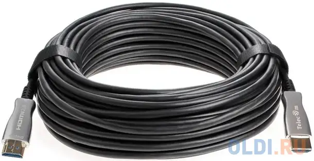 Кабель hdmi 30м vcom telecom tcg2020-30m круглый черный серебрянный, фотография 1