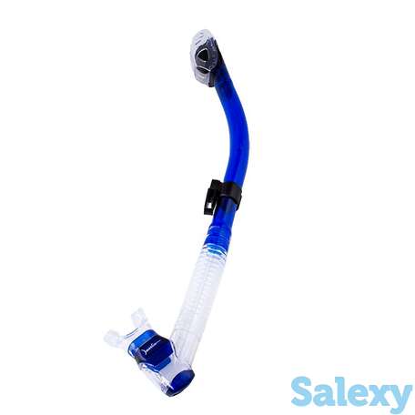 Трубка marlin dry lux (прямая гофра) clear/blue, фотография 1