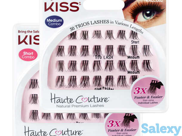 Накладные ресницы-пучки kiss haute couture trio lashes, цвет khlc01gt (длина короткая/очень короткая), фотография 1