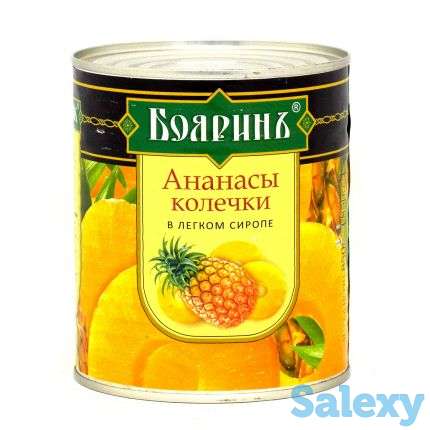 Ананасы колечки в легком сиропе, кусочки в легком сиропе ж/б, фотография 3