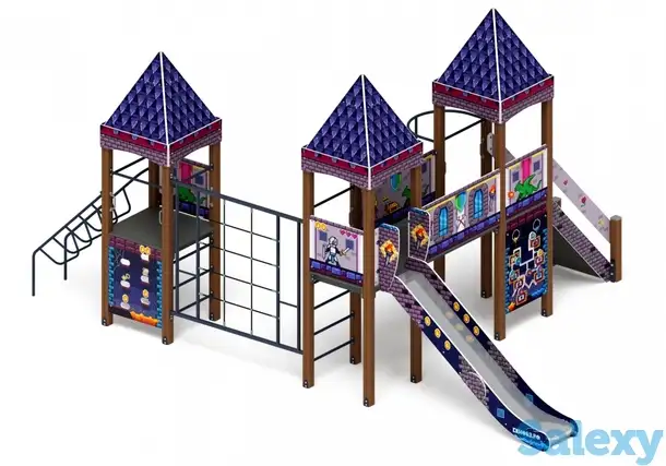 Детский игровой комплекс «замок» (пиксель) 2.18.05-03 h=1500, фотография 1