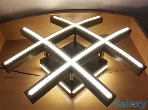Потолочные светодиодные люстры LED из дерева. Астрахань, фотография 1
