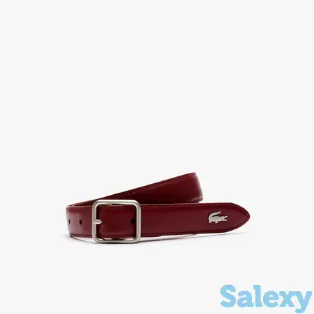Женский тонкий двусторонний ремень lacoste из гладкой и зернистой кожи, фотография 1