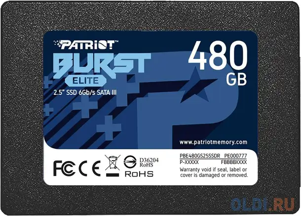 Ssd накопитель patriot burst elite 480 gb sata-iii, фотография 1