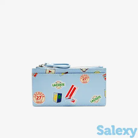 Кошелёк lacoste chantaco с крупным принтом из кожи на молнии, фотография 1