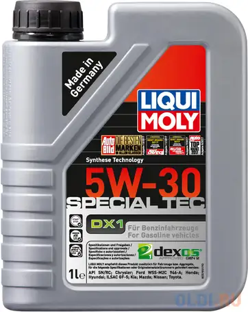 Нс-синтетическое моторное масло liquimoly special tec dx1 5w30 1 л 20967, фотография 1