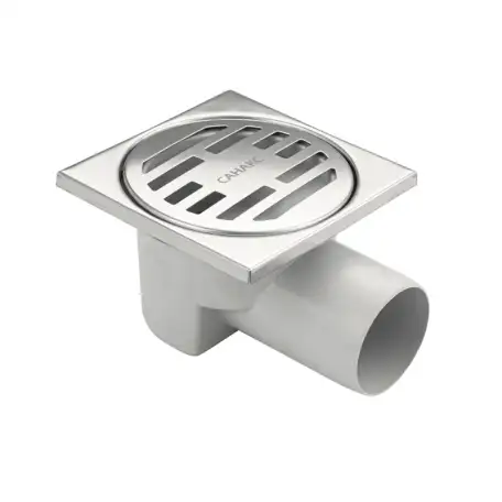 Трап пластиковый с гидрозатвором, D 40-110 мм, Размер решетки: 150х150; 120х120; 100х100... мм, фотография 1