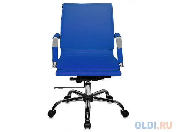 Кресло buro ch-993-low/blue низкая спинка искусственная кожа синий, фотография 1