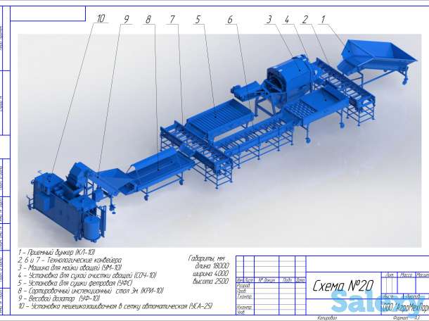 Линия, оборудование для переработки и предпродажной подготовки овощей, картофель, морковь, лук, свекла, фотография 1