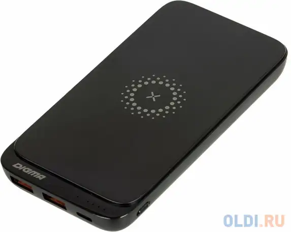 Внешний аккумулятор power bank 10000 мач digma dgpq10e черный dgpq10e20pbk, фотография 1
