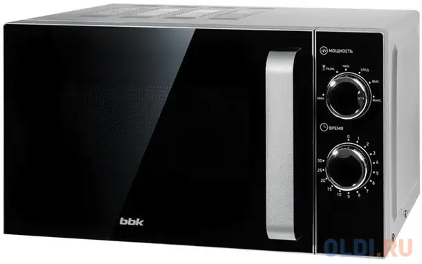 Микроволновая печь bbk 20mws-772m/s-m g 700 вт серебристый, фотография 1
