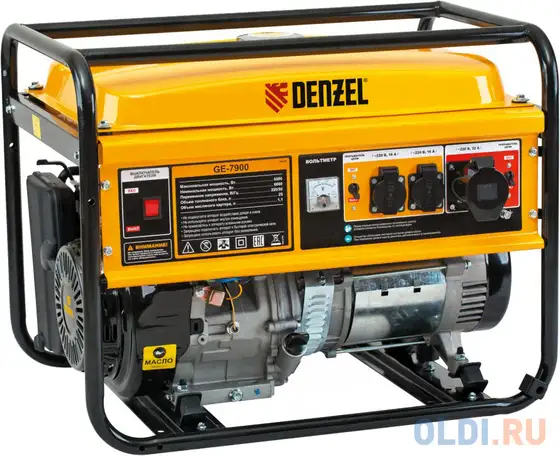 Генератор бензиновый ge 7900, 6,5 квт, 220в/50гц, 25 л, ручной старт//, фотография 1