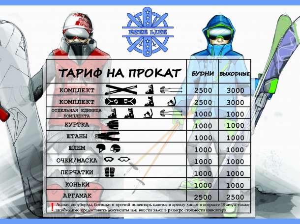 Сноуборды лыжи, фотография 1