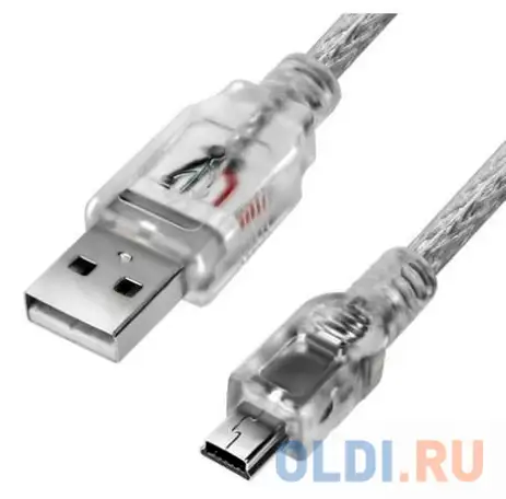 Greenconnect кабель 1.0m usb 2.0, am/mini 5p, прозрачный, 28/28 awg, экран,, фотография 1