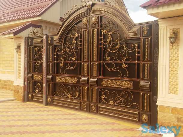 Ворота распашные кованные, фотография 1