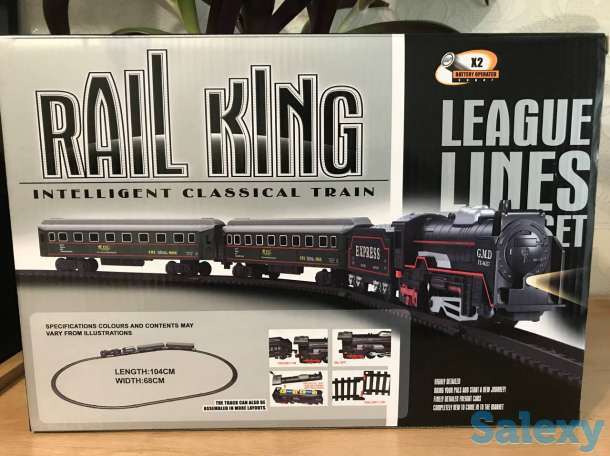 Железная дорога. Поезд + 3 вагона (на батарейках), фотография 3