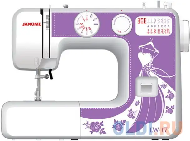Швейная машина janome lw-17 белый фиолетовый, фотография 1