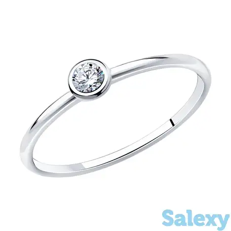 Помолвочное кольцо sokolov из серебра c фианитом, фотография 1