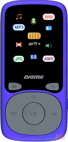 Плеер hi-fi flash digma b4 8gb синий/1.8