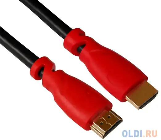 Gcr кабель 2.0m hdmi версия 1.4, черный, красные коннекторы, od7.3mm, 30/30, фотография 1