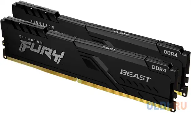 Оперативная память для компьютера kingston fury beast black dimm 16gb ddr4, фотография 1