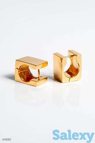 Небольшие золотистые серьги, фотография 1