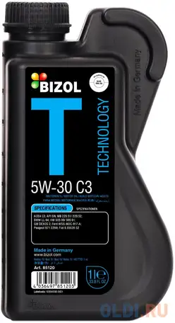 85120 bizol синт. мот.масло technology 5w-30 sn c3 (1л), фотография 1