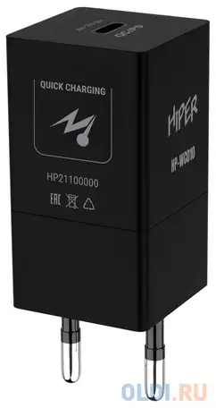 Hiper сзу 20 вт, qc/pd, type-c, черный (hp-wc010), фотография 1