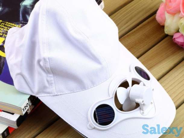 Кепка с вентилятором на 2х солнечных батареях., фотография 1