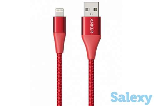 Кабель для ipod, iphone, ipad anker powerline+ ii lightning to usb cable 1.8m a8453h91. красный, фотография 1