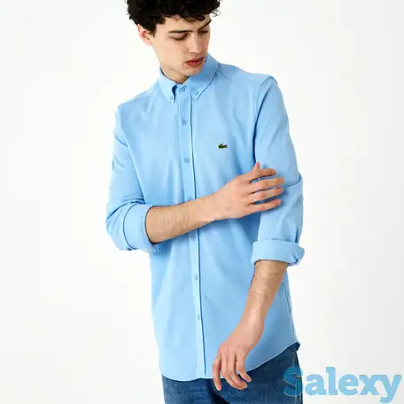 Мужская рубашка lacoste slim fit из органического хлопка, фотография 1